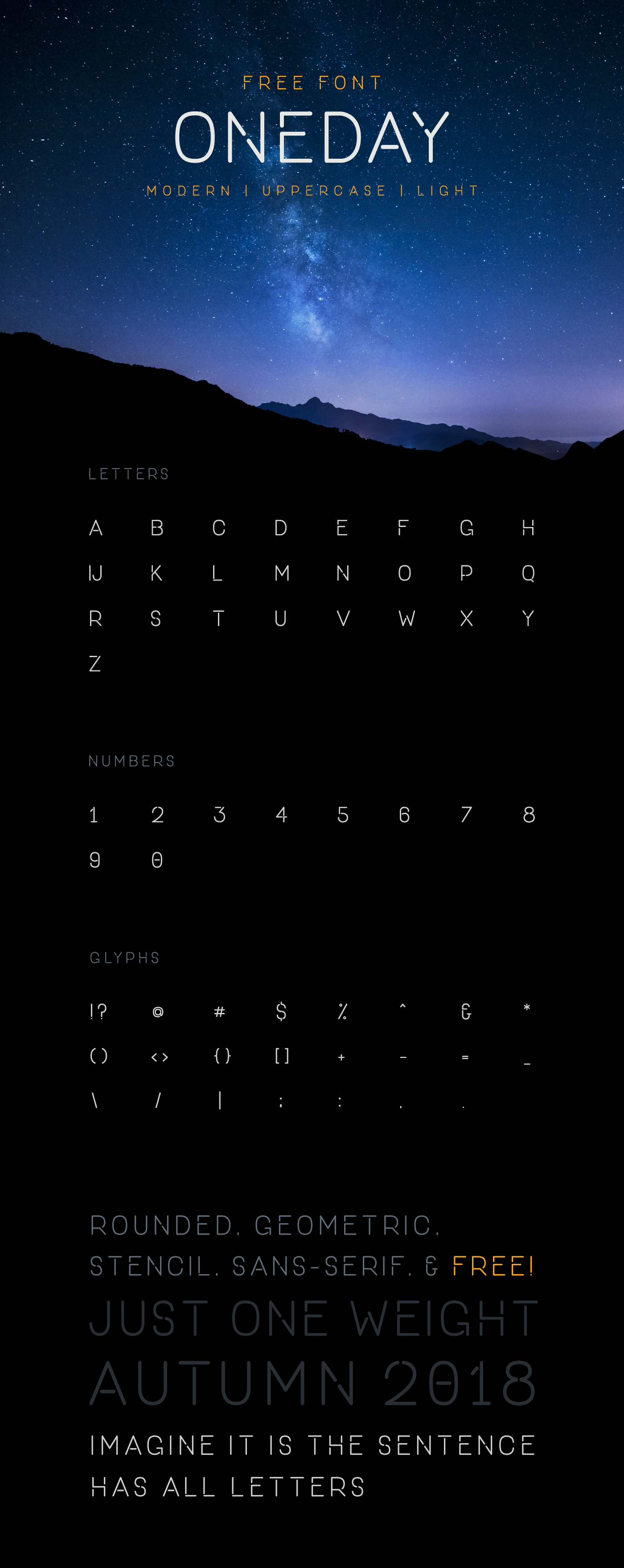 Free Font Of The Day: ONE DAY