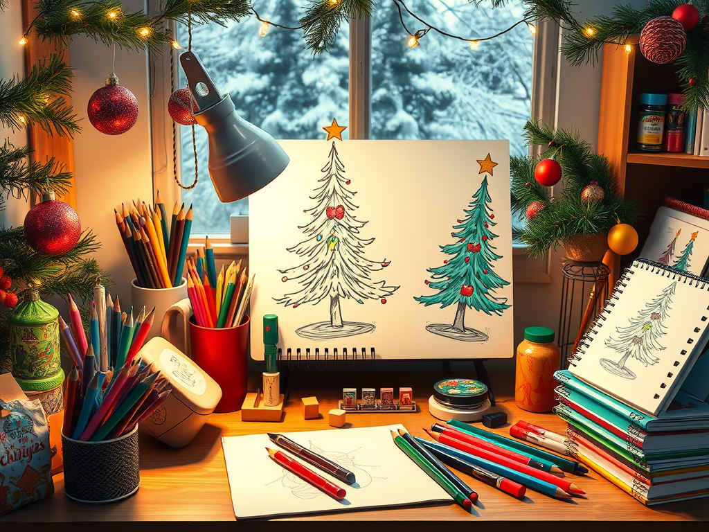 Christmas Drawing Challenge: 25 Festive Prompts for December